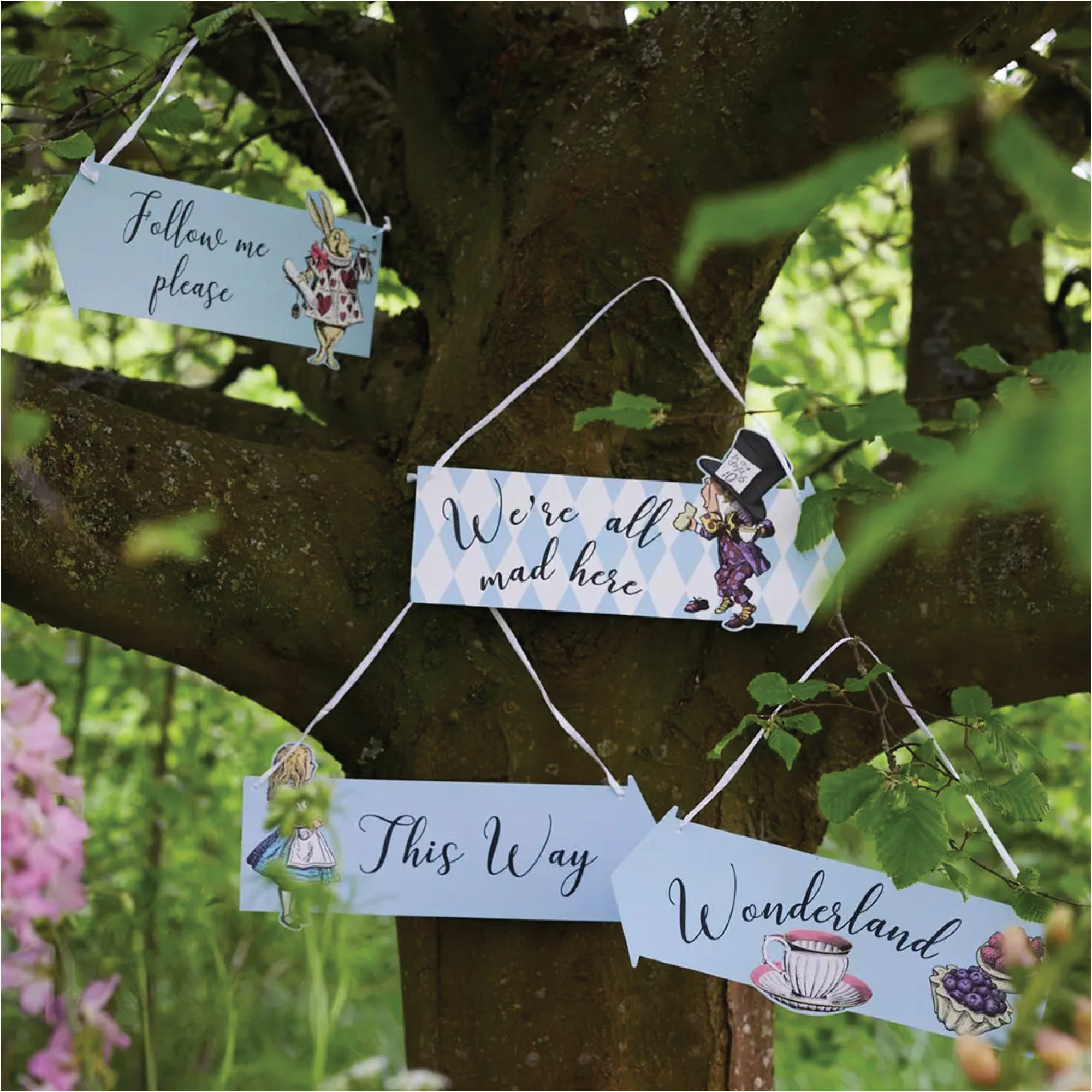 Alice in Wonderland Party Sign Decorations 12ct Party Decor
