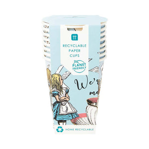 Alice in Wonderland Paper Cups 8ct - The Party Darling