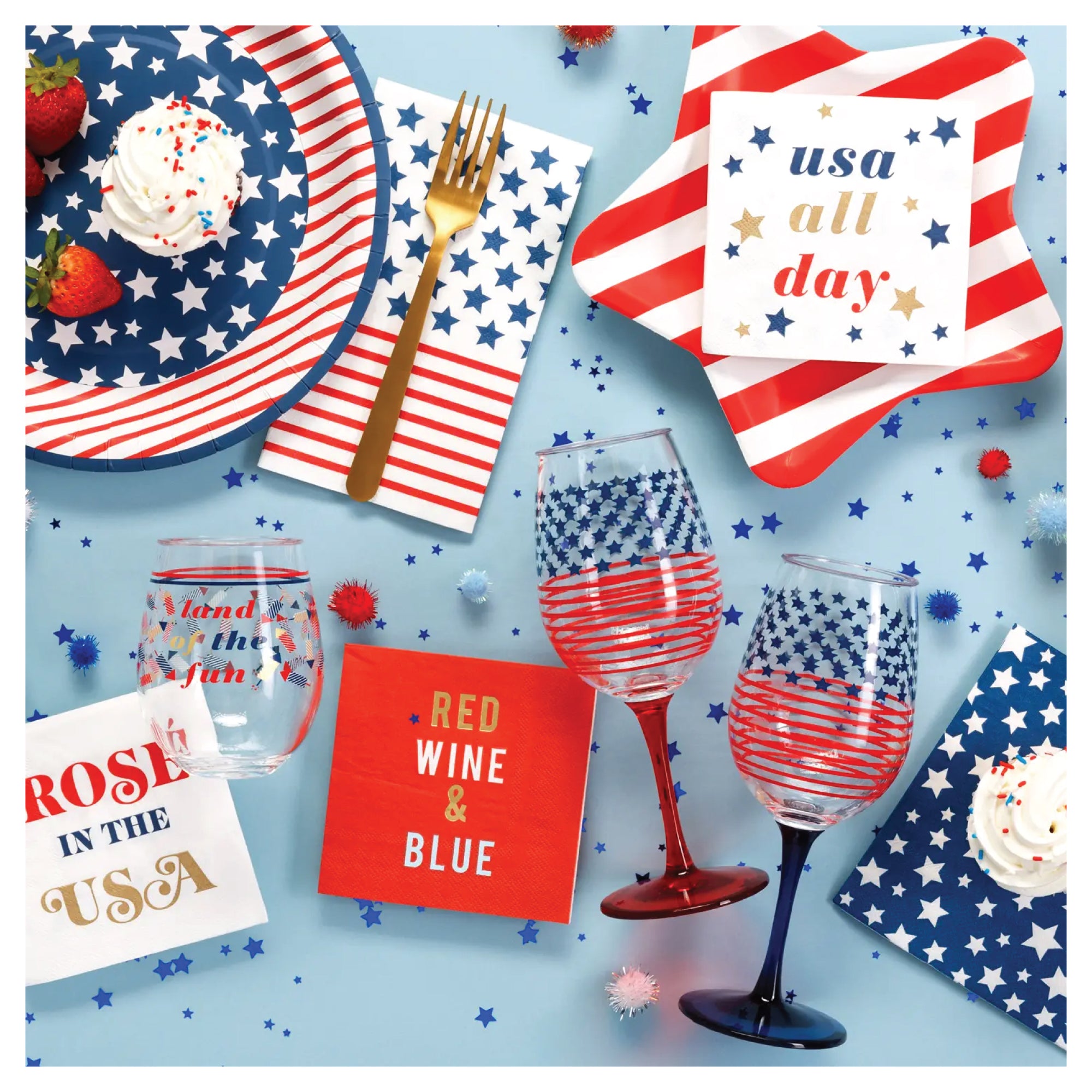 Patriotic Star and Stripes Guest Towels 16ct Party Decor