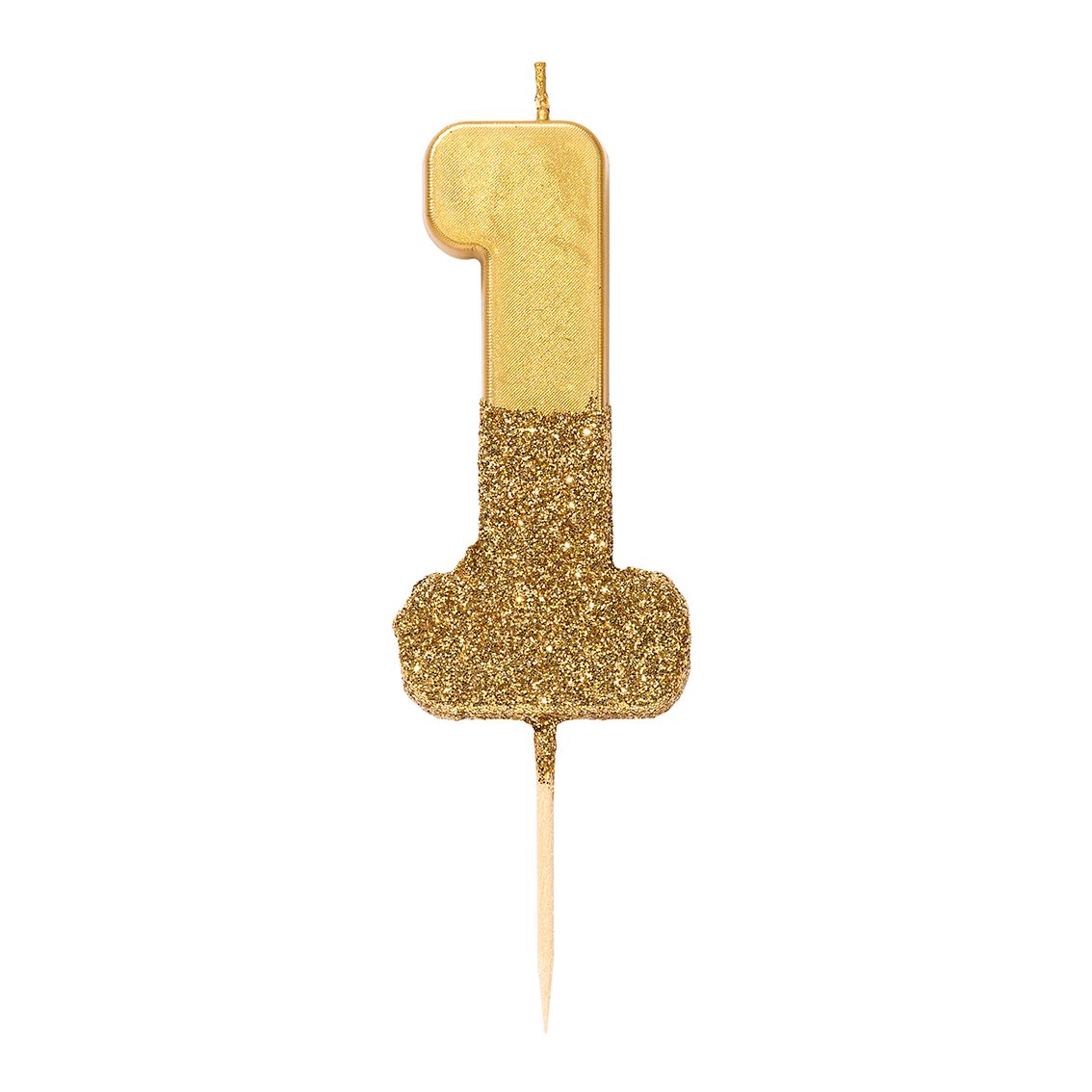 Gold Glitter Dipped Number Birthday Candle - The Party Darling
