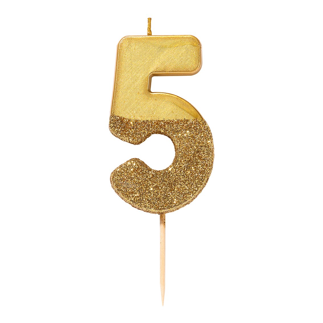 Gold Glitter Dipped Number Birthday Candle - The Party Darling