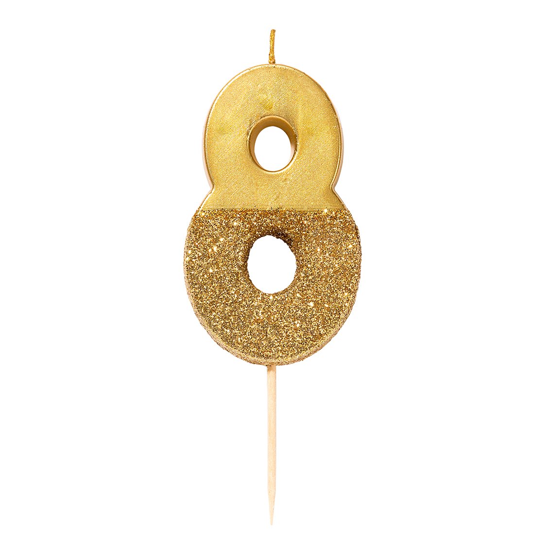 Gold Glitter Dipped Number Birthday Candle - The Party Darling
