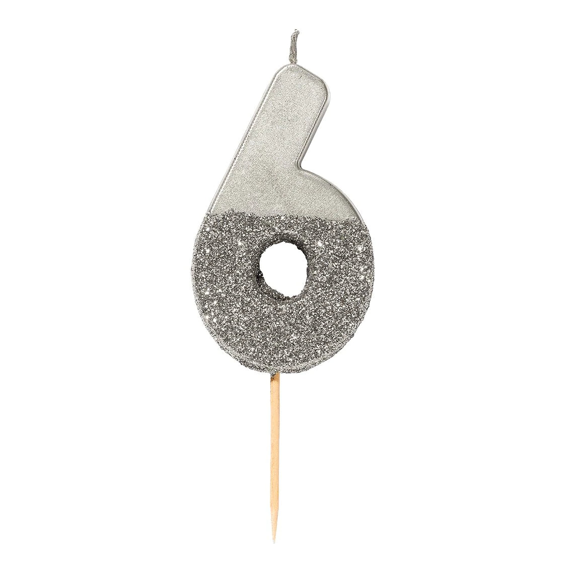 Silver Glitter Dipped Number Birthday Candle - The Party Darling