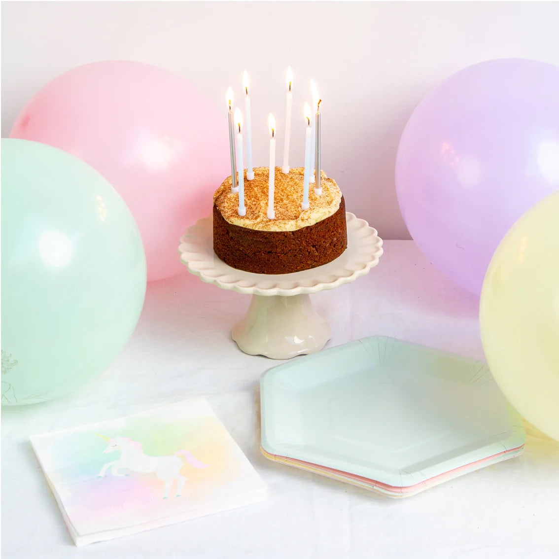 Pastel Hexagonal Dinner Plates 8ct | The Party Darling