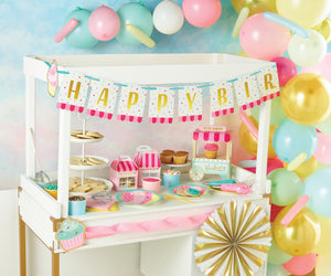 Cupcake Happy Birthday Banner 8ft | The Party Darling
