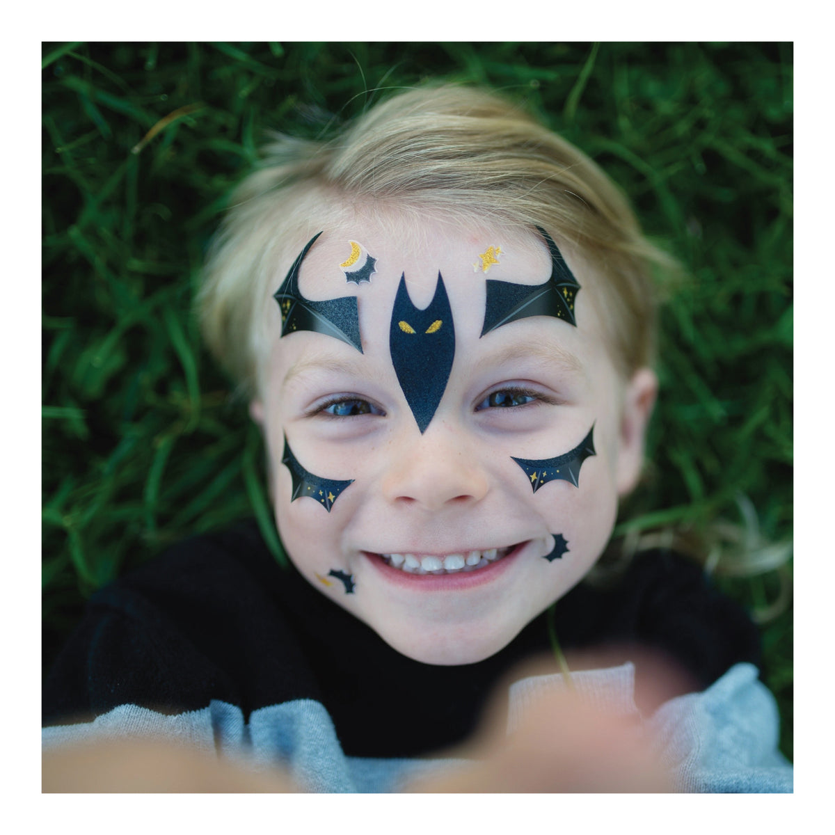 Bat Superhero Face Stickers 8 ct On Face