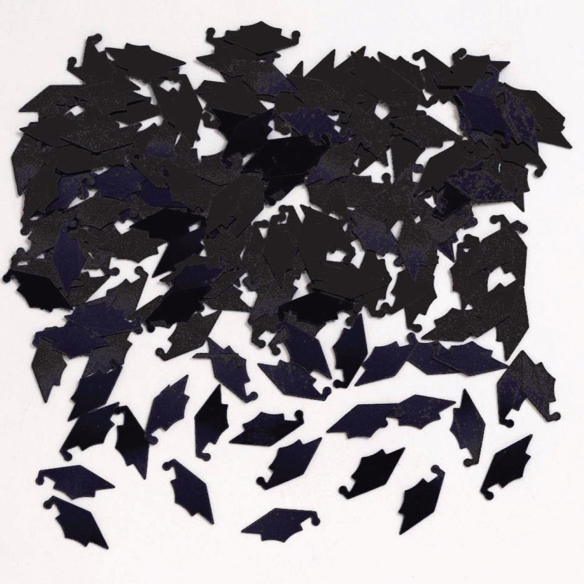 Black Graduation Cap Confetti Pack .5oz | The Party Darling