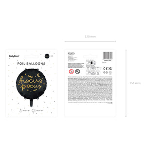 Black Hocus Pocus Foil Balloon 18in Packaged