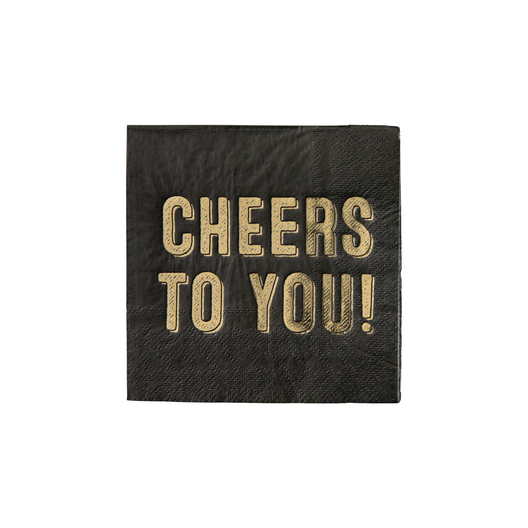 Black & Gold Cheers To You Beverage Napkins 20ct | The Party Darling