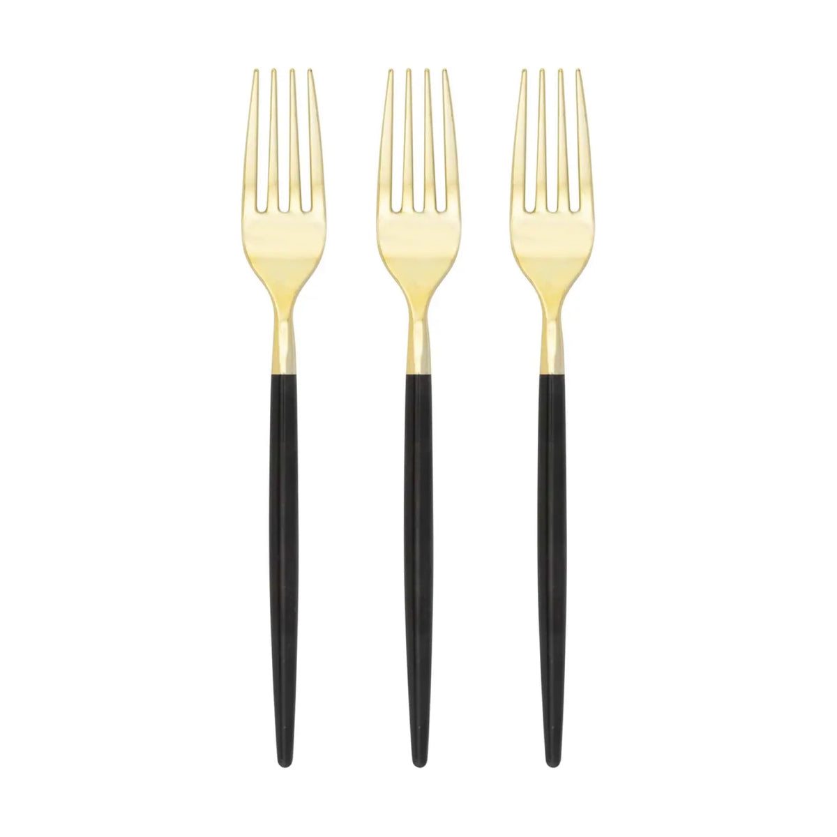 Black & Gold Plastic Forks 32ct | The Party Darling