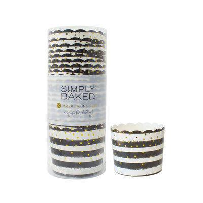 Black and White Striped Confetti Food Cups 20ct