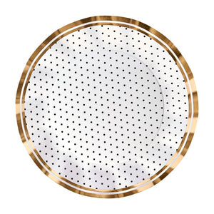 Blanc & Noir Wavy Dinner Plates 8ct | The Party Darling