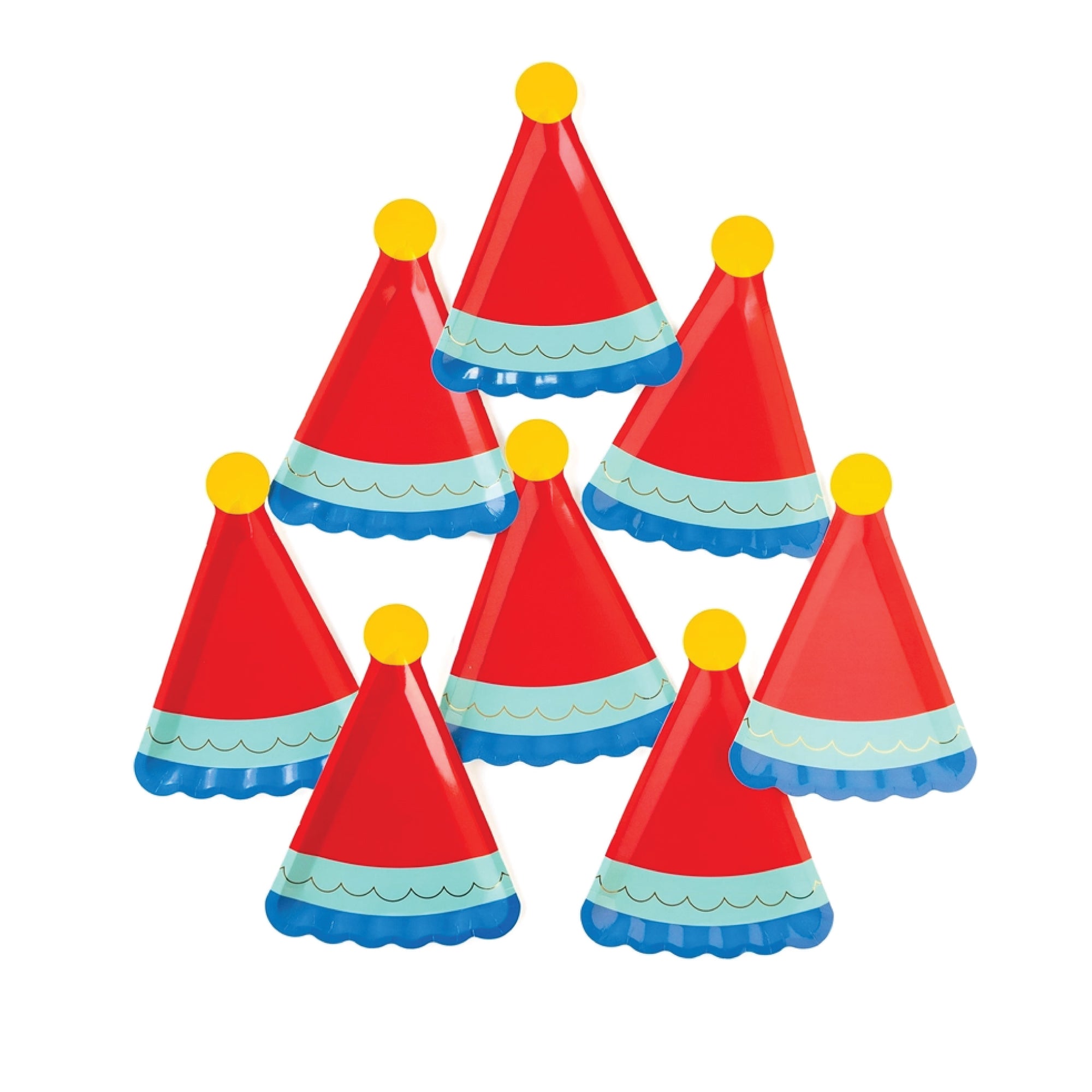 Red & Blue Birthday Hat Lunch Plates 8ct | The Party Darling