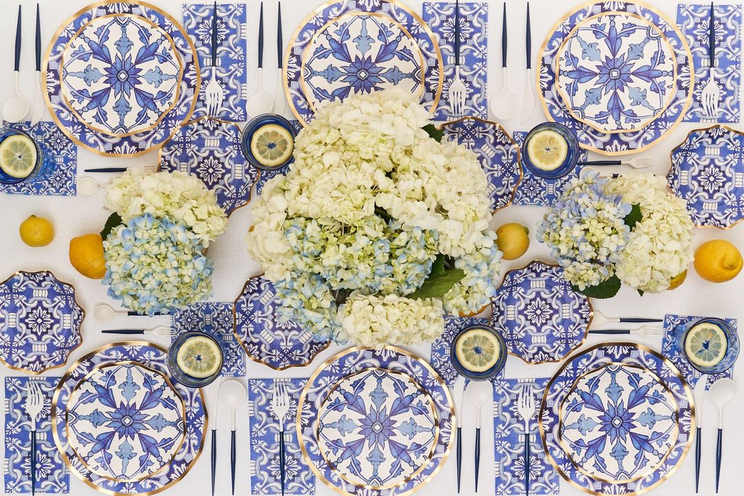 Blue Moroccan Wavy Dinner Plates | The Party Darling