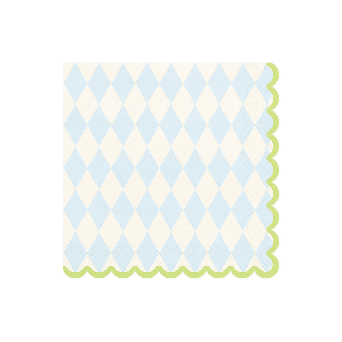 Blue & Cream Rhombus Scalloped Lunch Napkins 20ct | The Party Darling