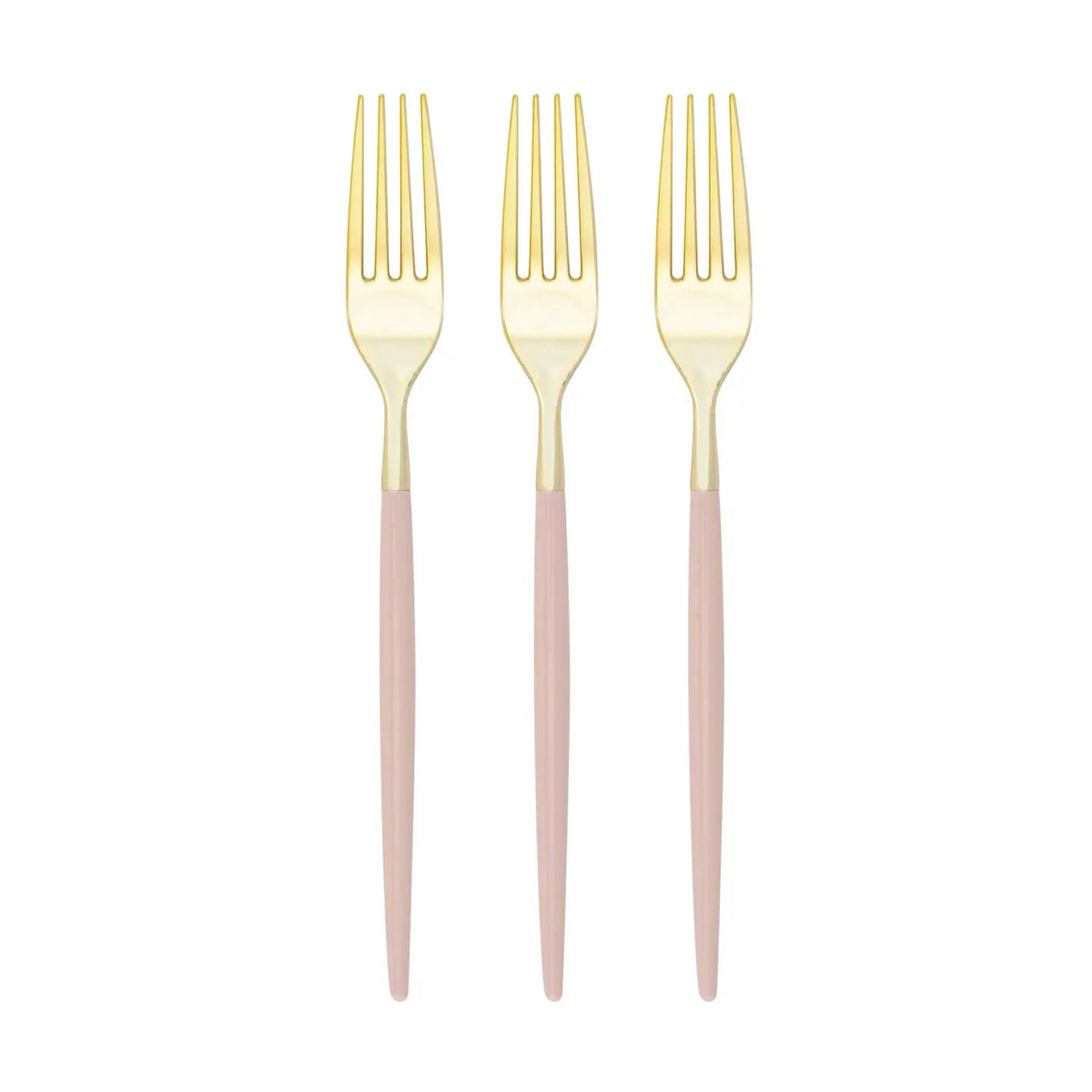 Blush Pink & Gold Plastic Forks 32ct | The Party Darling