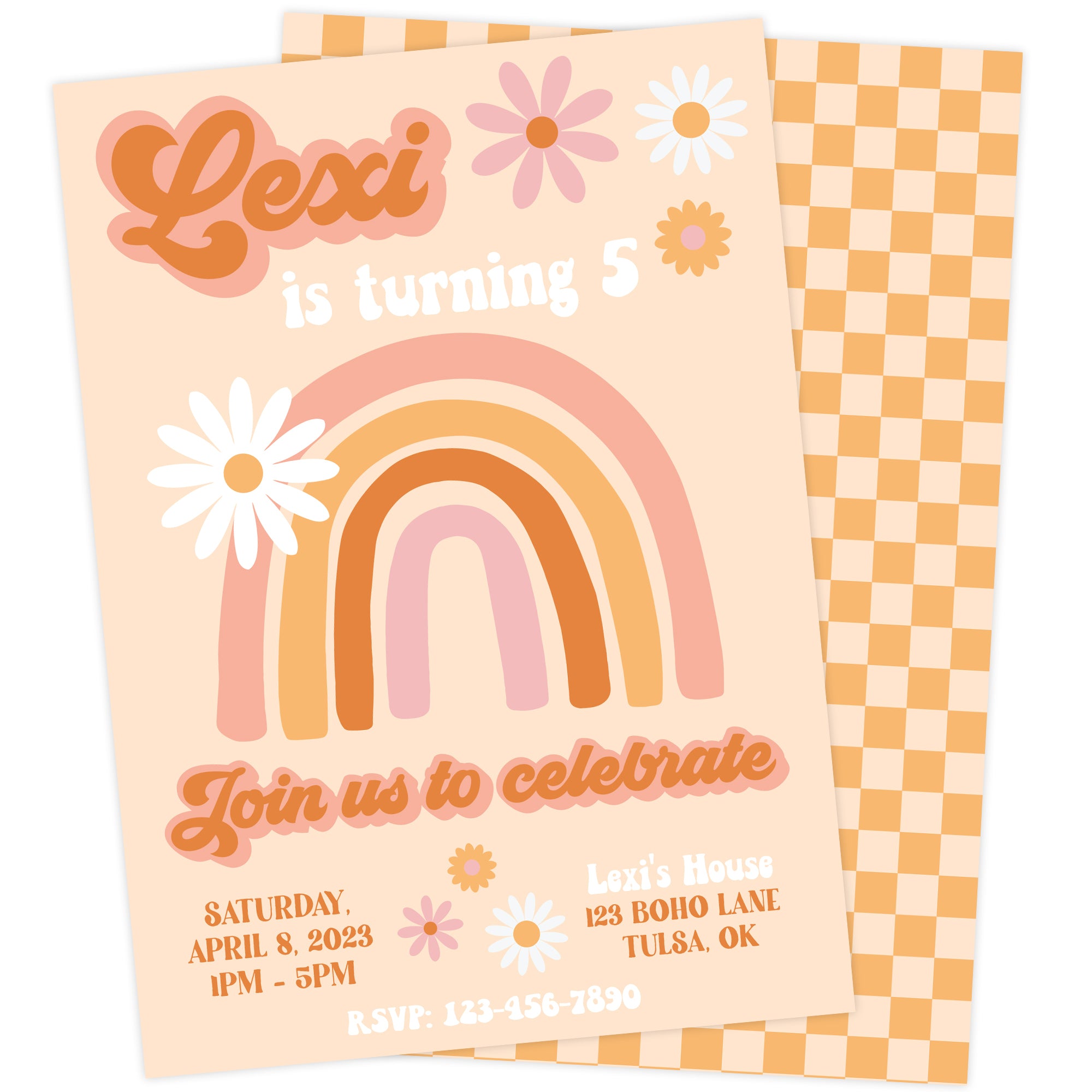 Boho Rainbow Birthday Party Invitation | The Party Darling