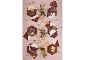 Bordeaux Maroon Pink Colorblock Lunch Paper Napkins 20ct Table Setting