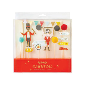 Carnival Cake Topper Set 7ct Packaged