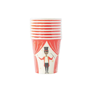 Carnival Party Paper Cups 8ct Packaged
