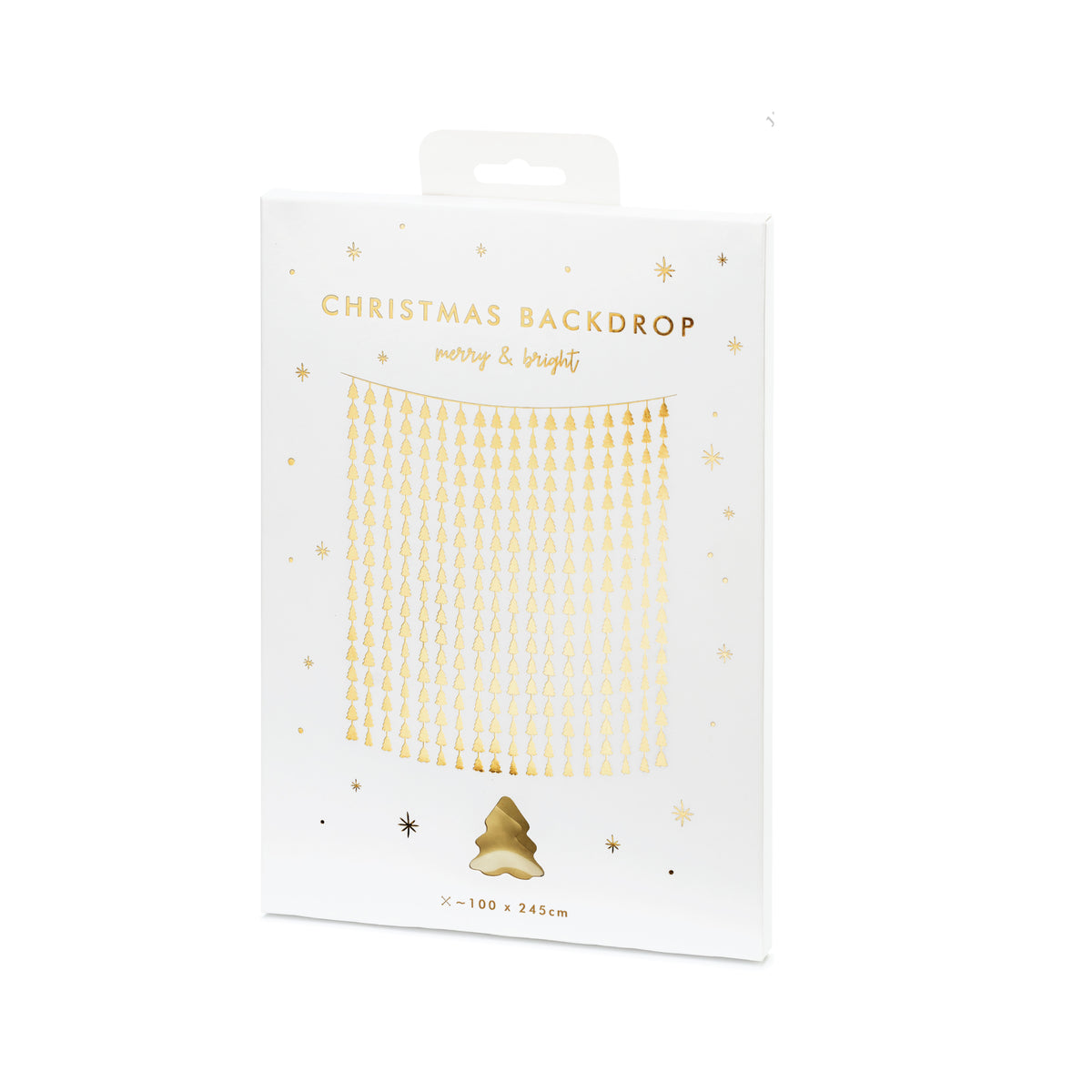Gold Christmas Tree Backdrop 8ft Packaged