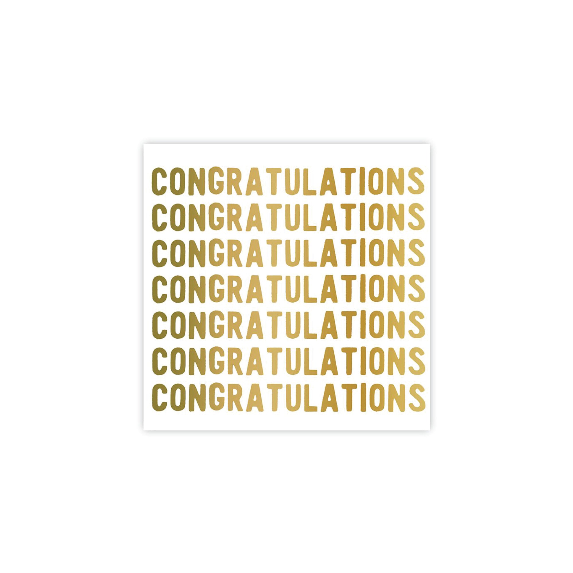 Gold Congratulations Beverage Napkins 20ct | The Party Darling