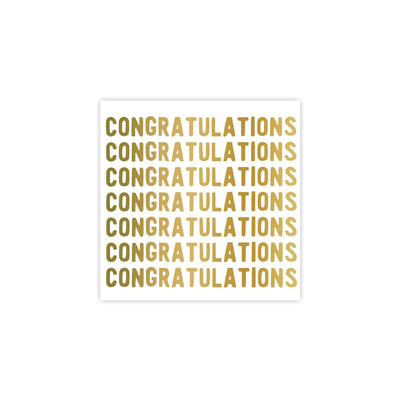 Gold Congratulations Dessert Napkins 20ct
