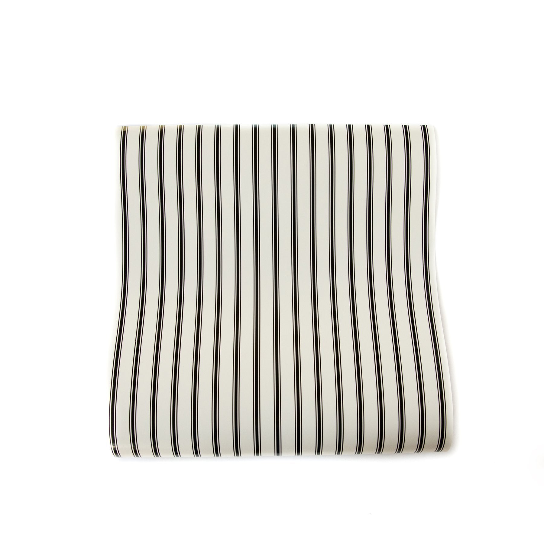 Black & Cream Stripes Paper Table Runner 10ft | The Party Darling