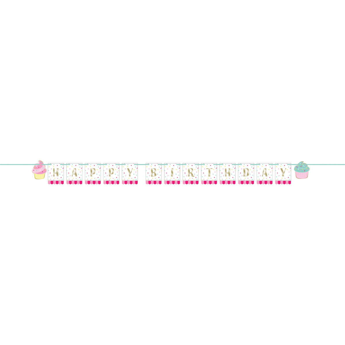 Cupcake Happy Birthday Banner 8ft | The Party Darling