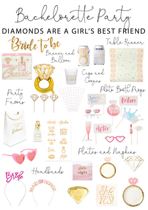 Gold & Pink Diamond Ring Paper Table Runner 10ft | The Party Darling