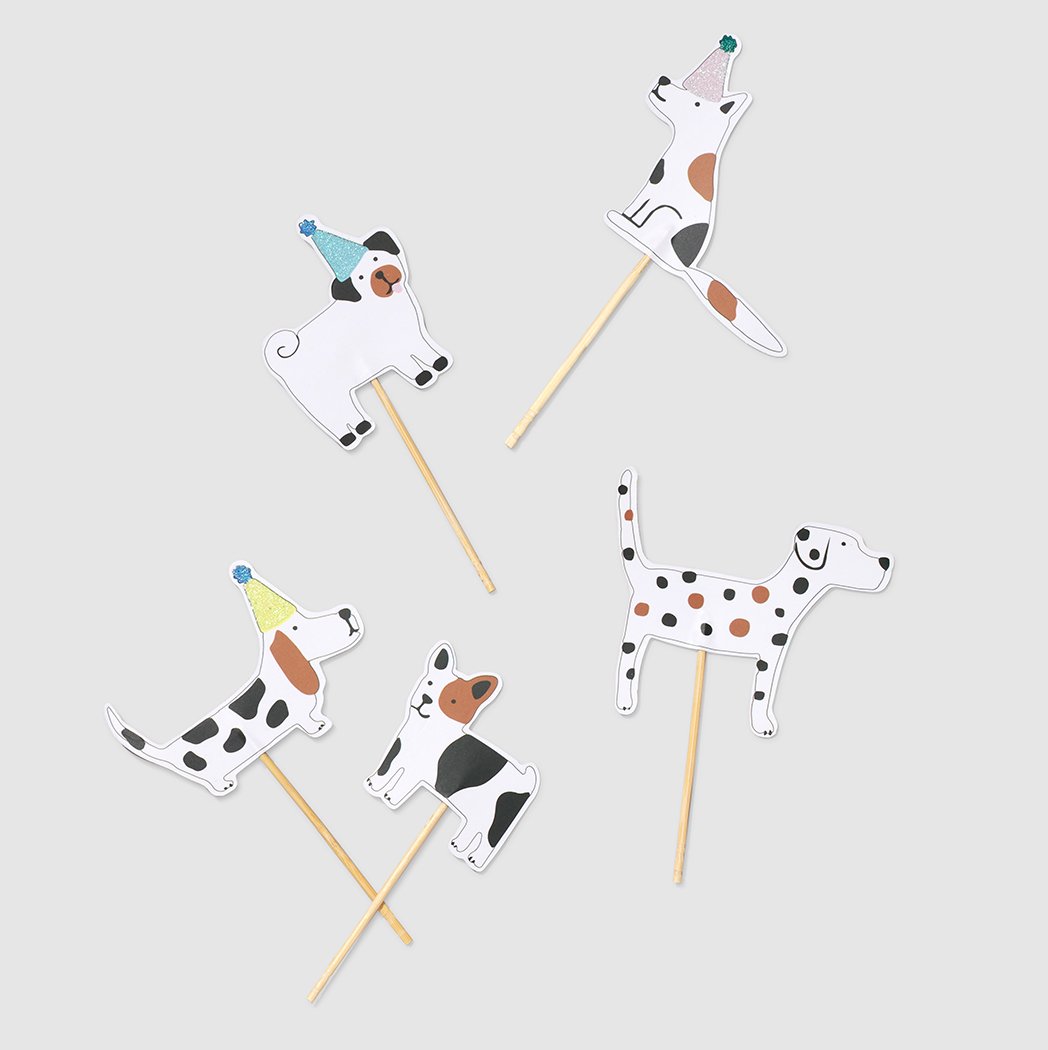 Dog Pawty Wooden Cupcake Picks 10ct | The Party Darling