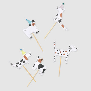 Dog Pawty Wooden Cupcake Picks 10ct | The Party Darling