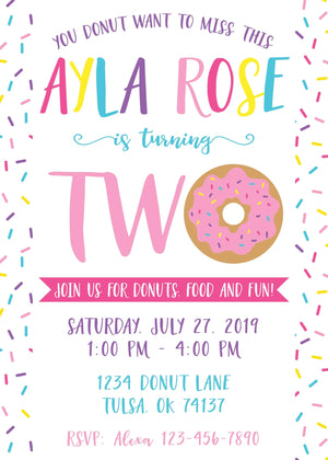 Donut Birthday Party Invitation | The Party Darling