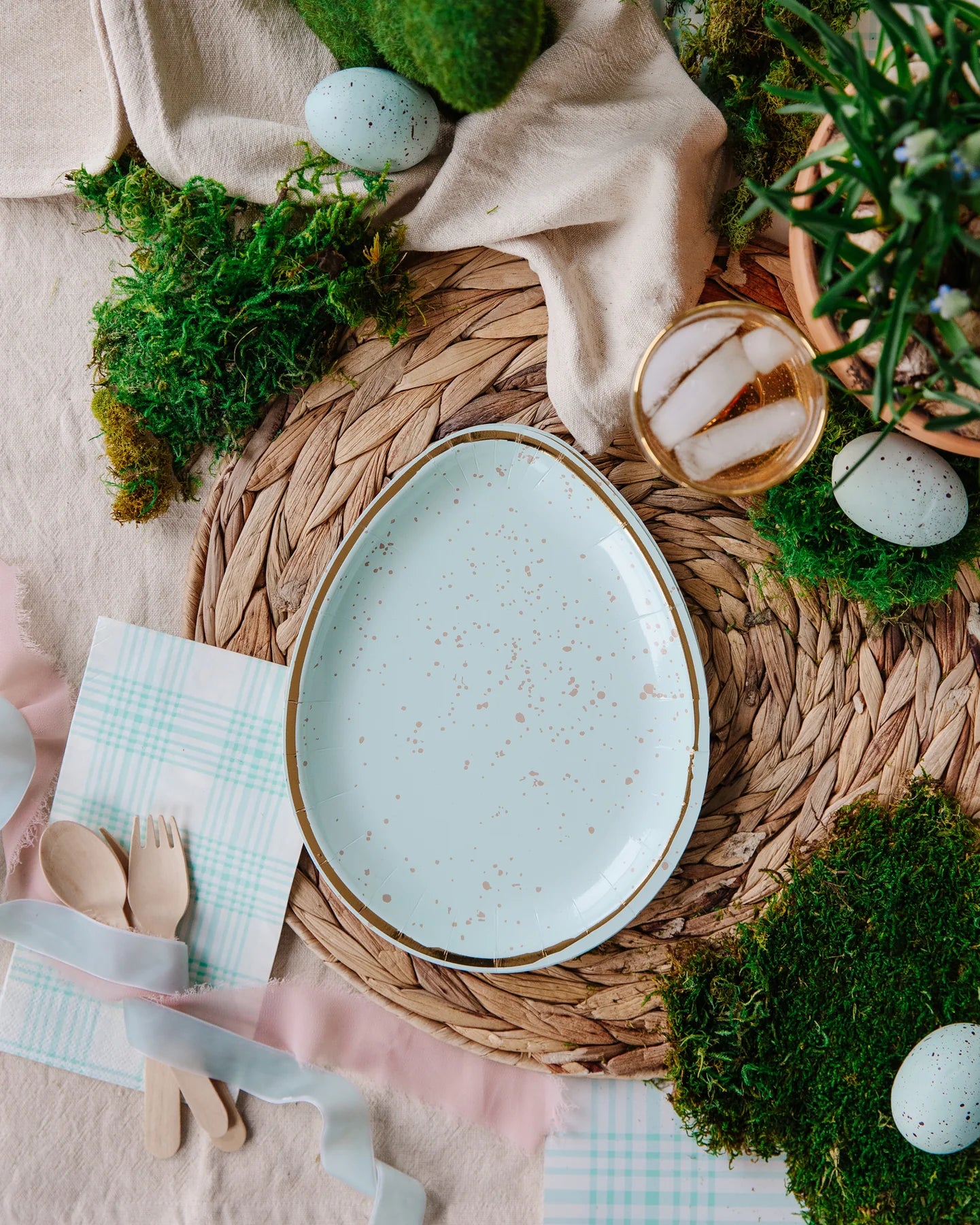 Robin's Egg Dessert Plates 8ct - The Party Darling