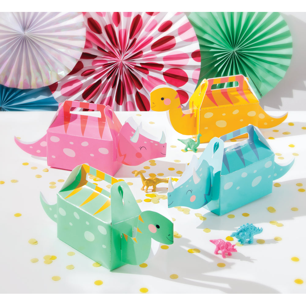 Girl Dinosaur Favor Boxes 4ct | The Party Darling