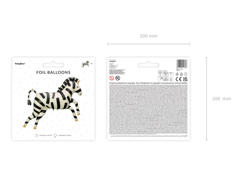 Zebra Shaped Balloon 39in Packaged