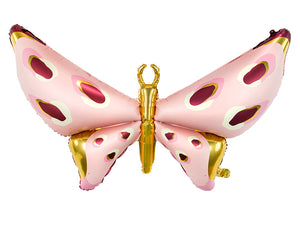 Pink & Gold Butterfly Balloon 48in | The Party Darling