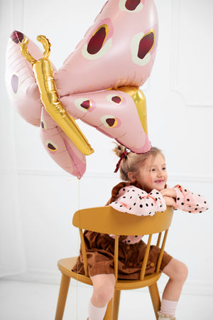 Pink & Gold Butterfly Balloon 48in Party Decor