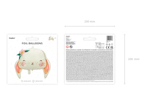 Cute Bunny Face Foil Balloon 20in Packaged