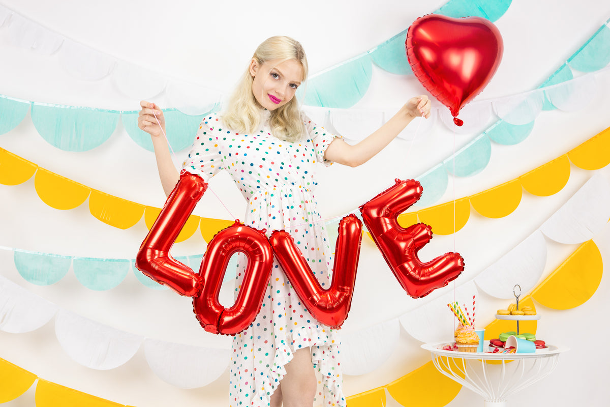 Red Letter LOVE Foil Balloon Kit Party