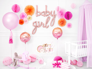 Rose Gold Baby Script Letter Balloon Banner vignette