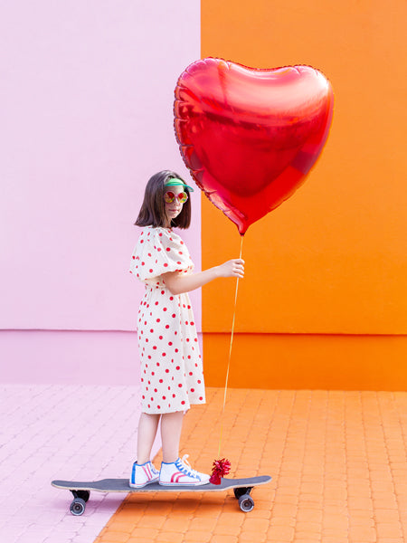 Red Heart Foil Balloon 28in Decor