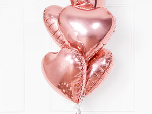 Rose Gold Heart Foil Balloons