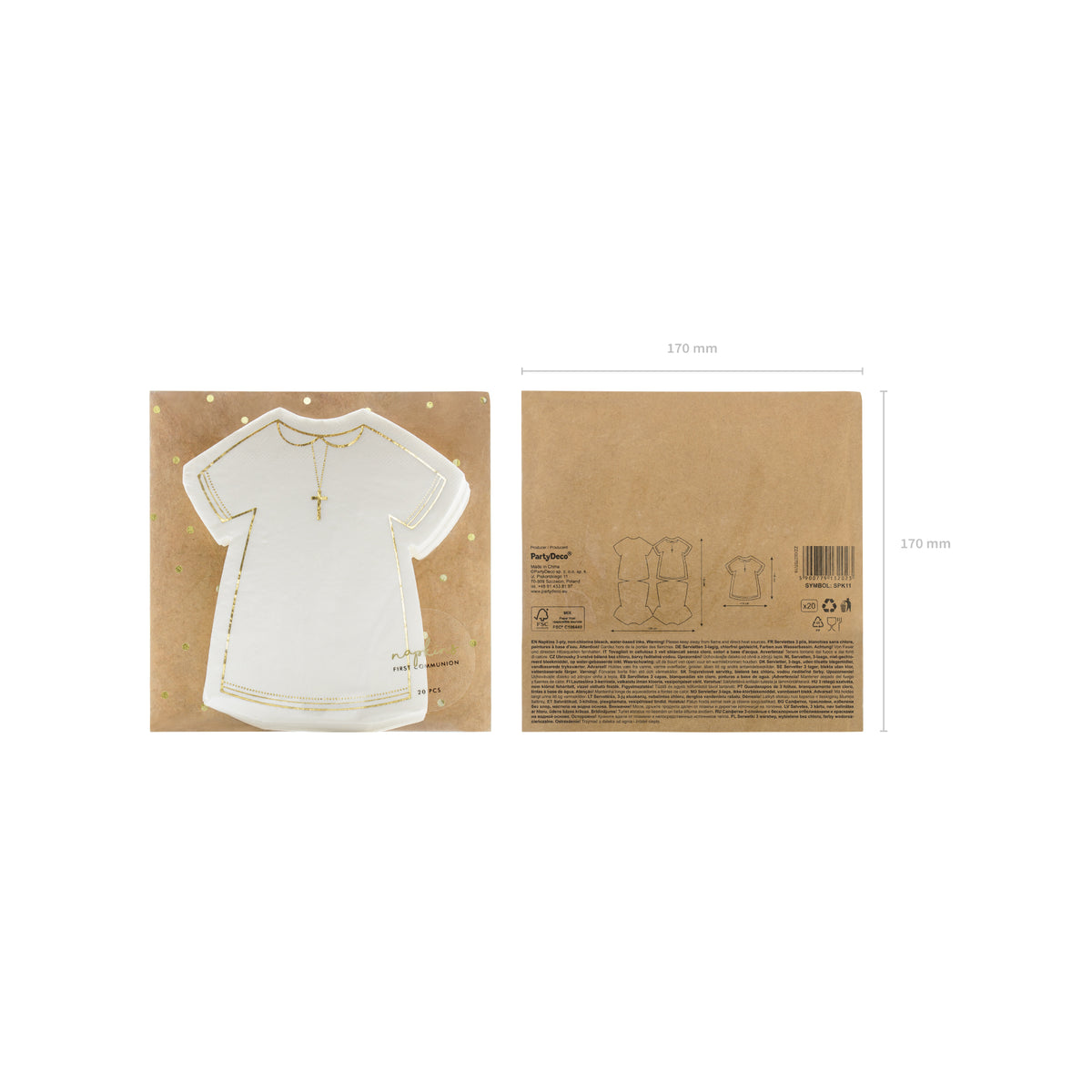 First Communion Alb Dessert Napkins Packaged