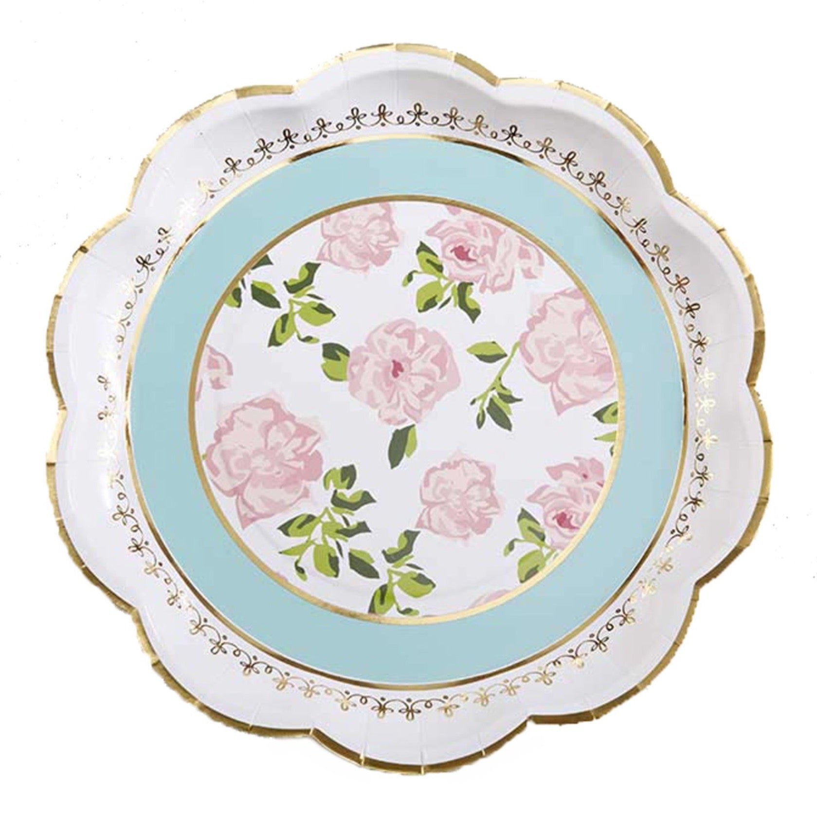 Blue Floral Tea Time Lunch Plates