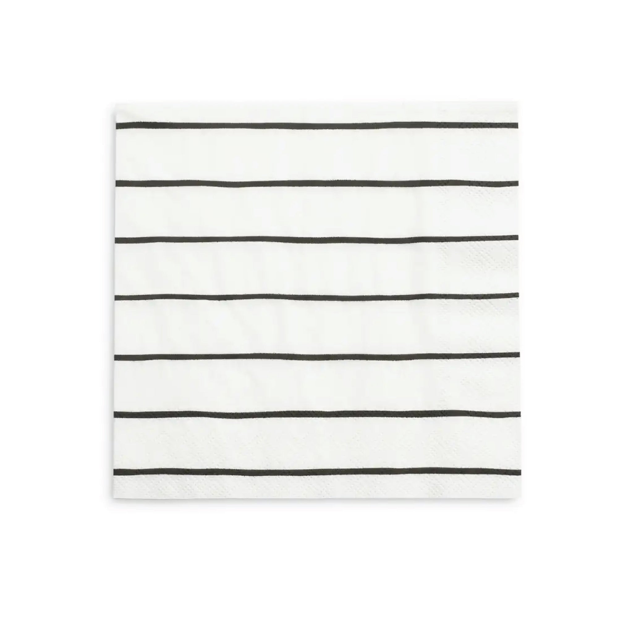 Frenchie Black Striped Lunch Napkins 16ct | The Party Darling