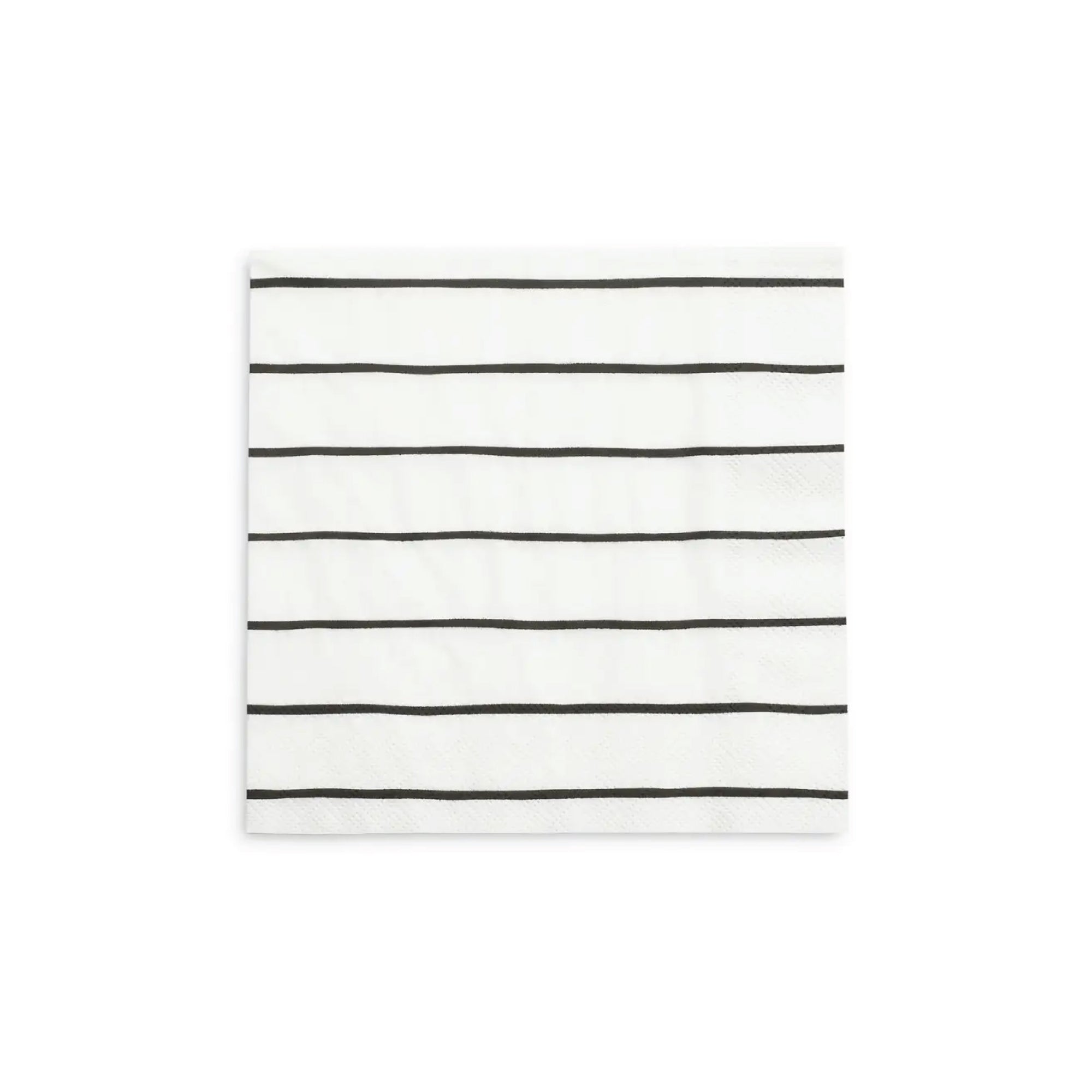 Frenchie Black Striped Small Napkins 16ct | The Party Darling