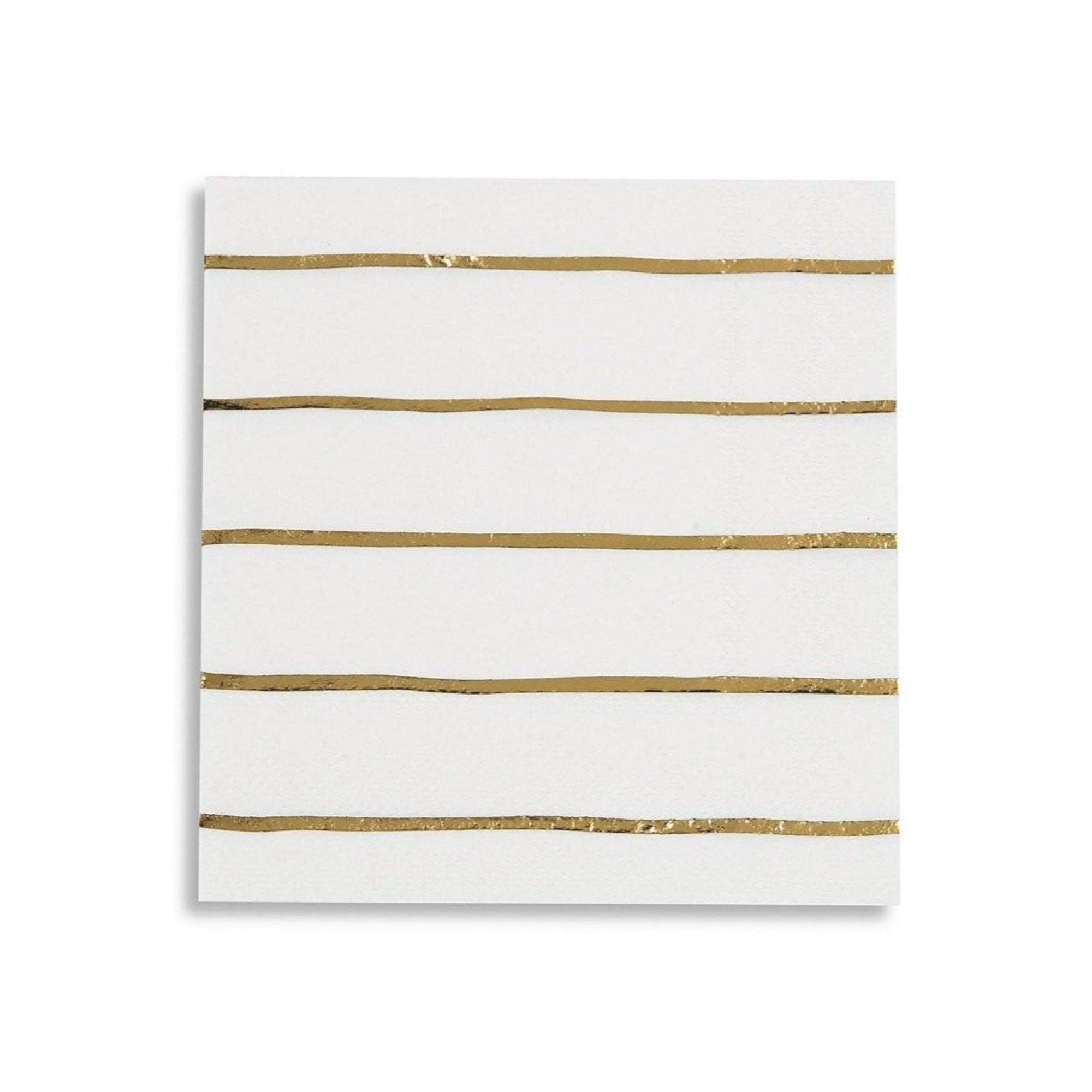 Frenchie Metallic Gold Striped Lunch Napkins 16ct - The Party Darling