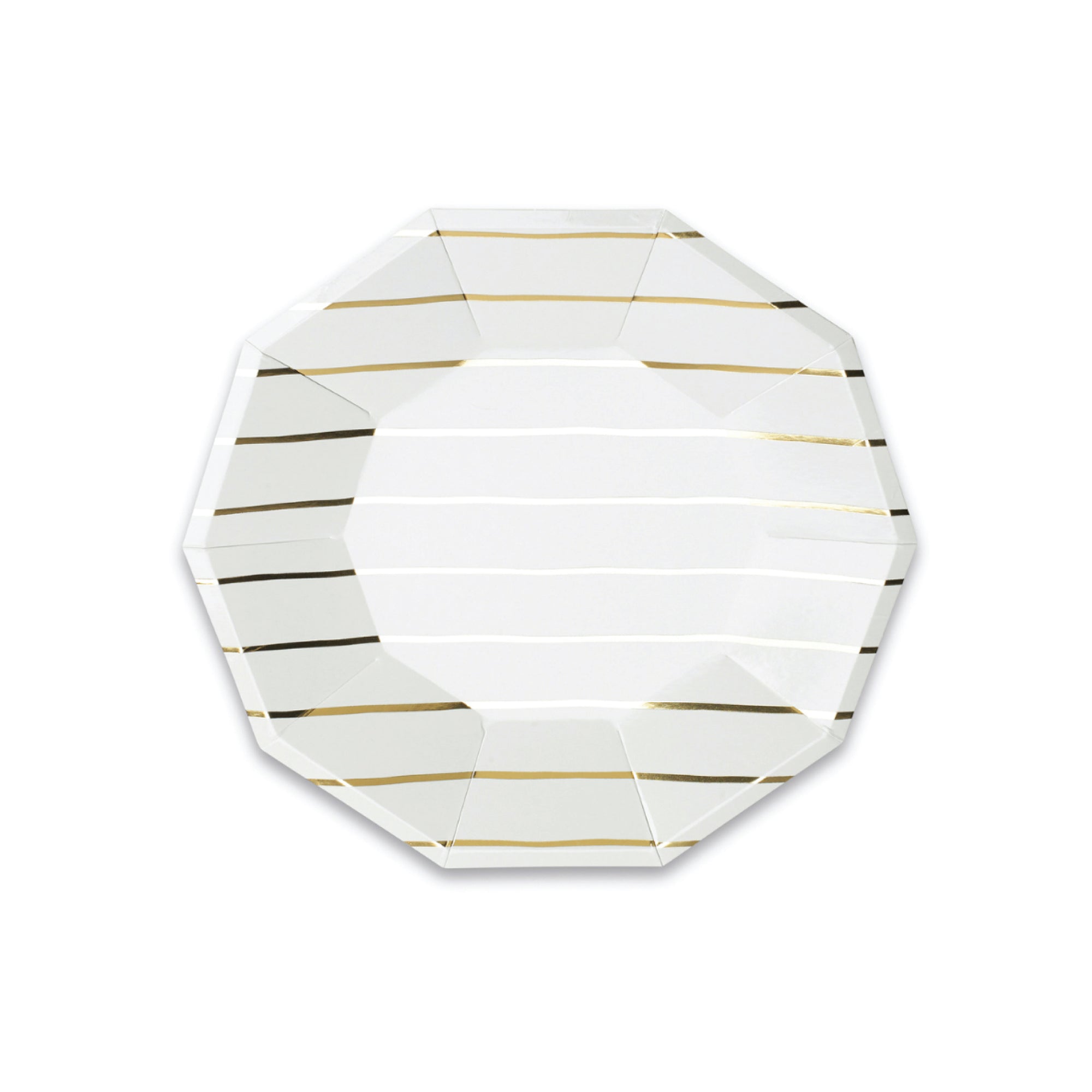 Frenchie Metallic Gold Striped Dessert Plates 8ct | The Party Darling