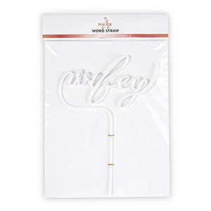 White WIFEY Plastic Word Straw Packaged